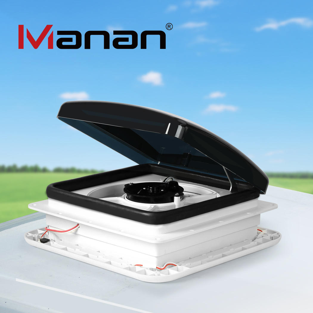 Manan Caravan Roof Vent Shower Hatch Air Exhaust Fan LED Light Camper Trailer - Picture 11 of 12