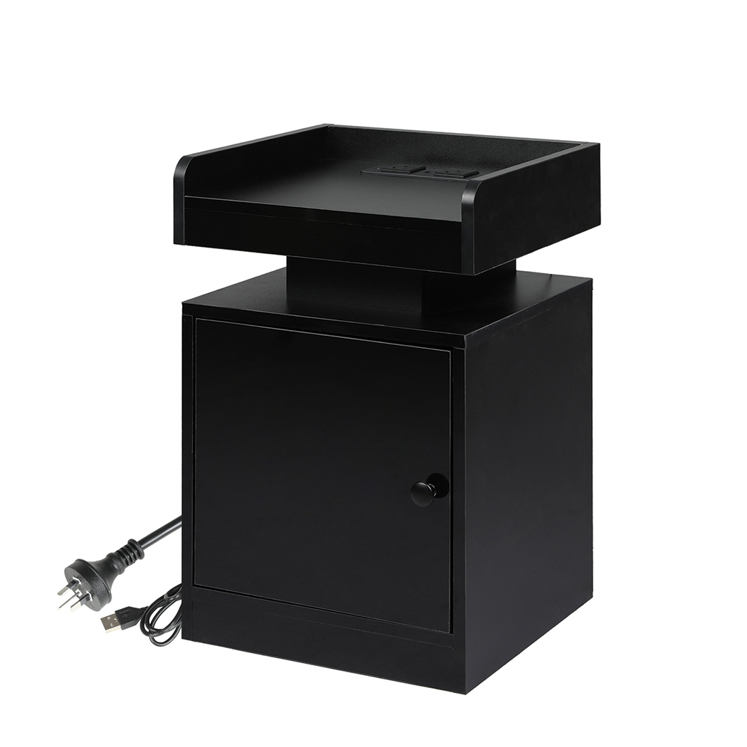 Levede Nightstand RGB LED Bedside Table USB Charge Side Table Drawer Cabinet - Picture 11 of 38