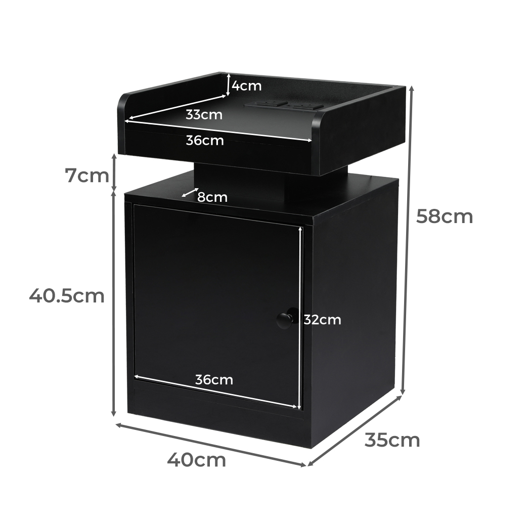 Levede Nightstand RGB LED Bedside Table USB Charge Side Table Drawer Cabinet - Picture 19 of 38