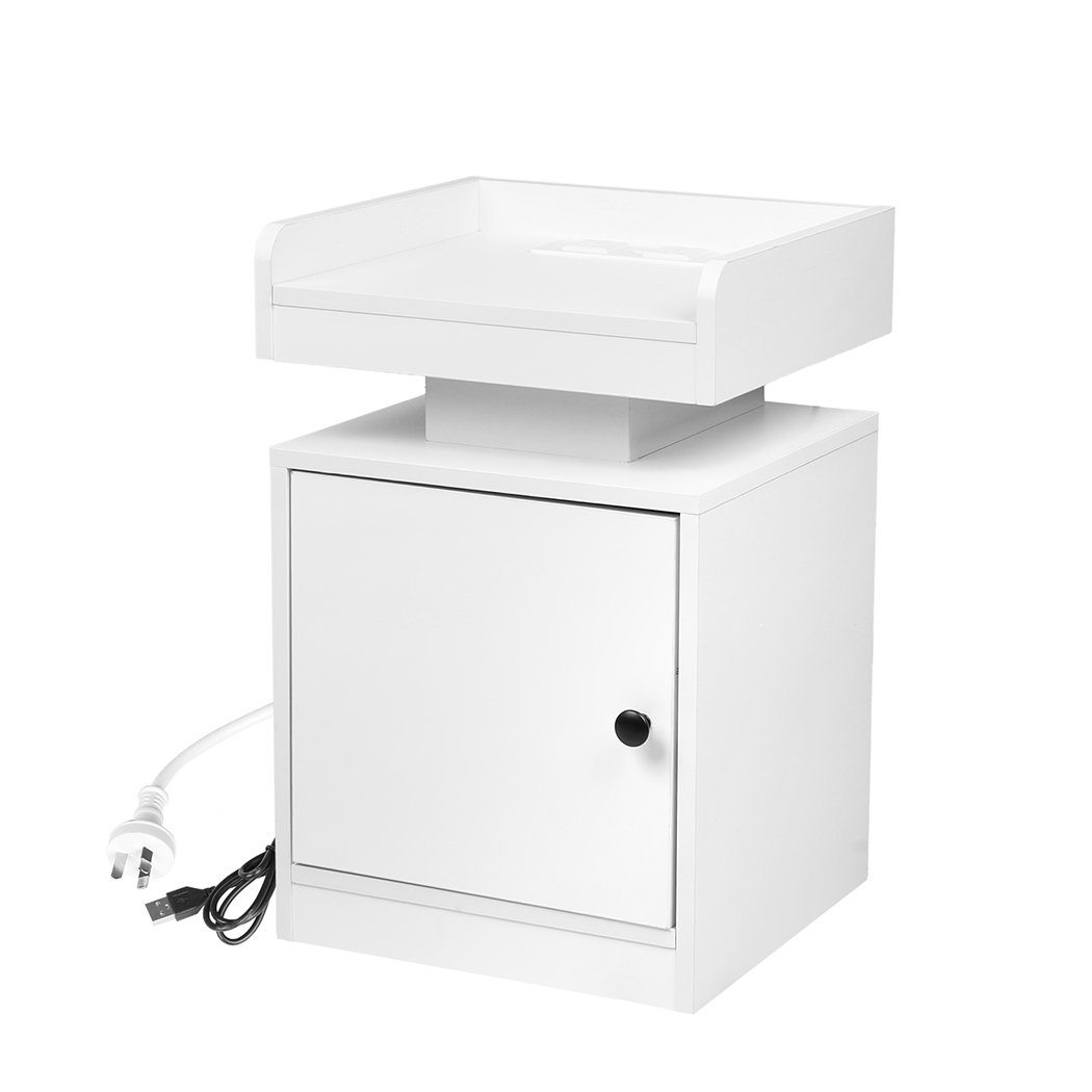 Levede Nightstand RGB LED Bedside Table USB Charge Side Table Drawer Cabinet - Picture 31 of 38