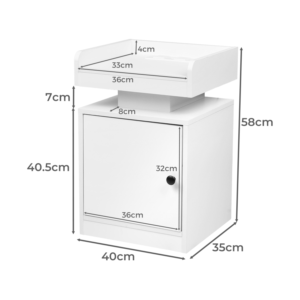 Levede Nightstand RGB LED Bedside Table USB Charge Side Table Drawer Cabinet - Picture 38 of 38