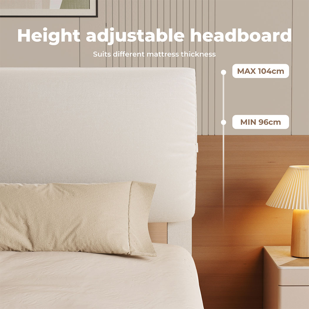 Levede Floating Bed Frame LED Light Soft Headboard Base Platform Double Queen - Picture 29 of 35