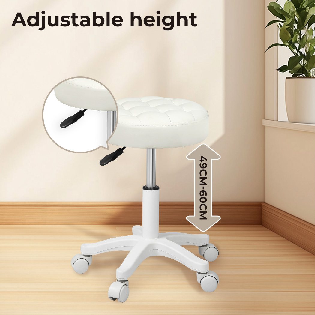 Levede Bar Stools Rolling Salon Chairs Swivel Stool Adjustable Height Work SPA - Picture 13 of 35