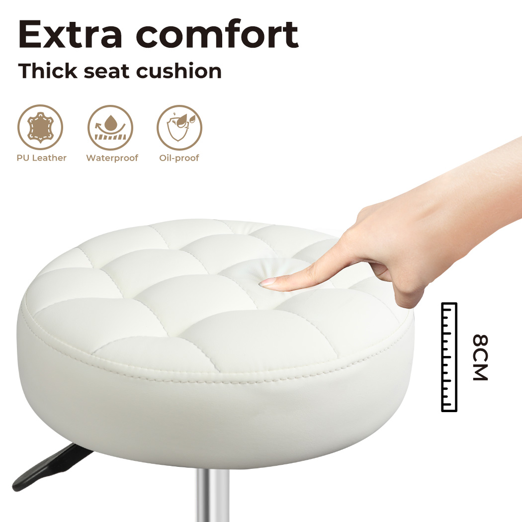 Levede Bar Stools Rolling Salon Chairs Swivel Stool Adjustable Height Work SPA - Picture 14 of 35