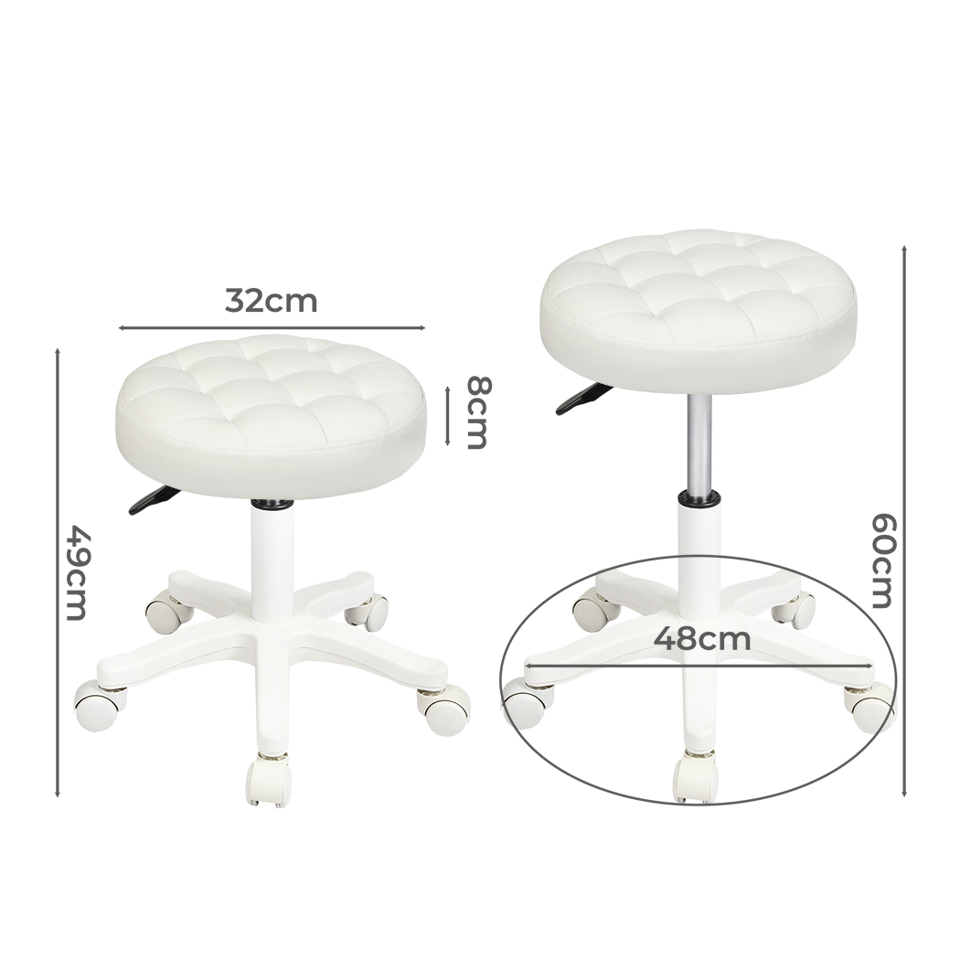 Levede Bar Stools Rolling Salon Chairs Swivel Stool Adjustable Height Work SPA - Picture 17 of 35