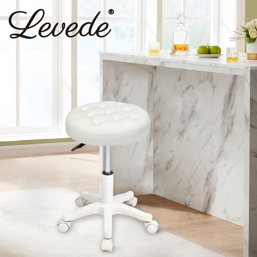 Levede Bar Stools Rolling Salon Chairs Swivel Stool Adjustable Height Work SPA - Picture 18 of 35