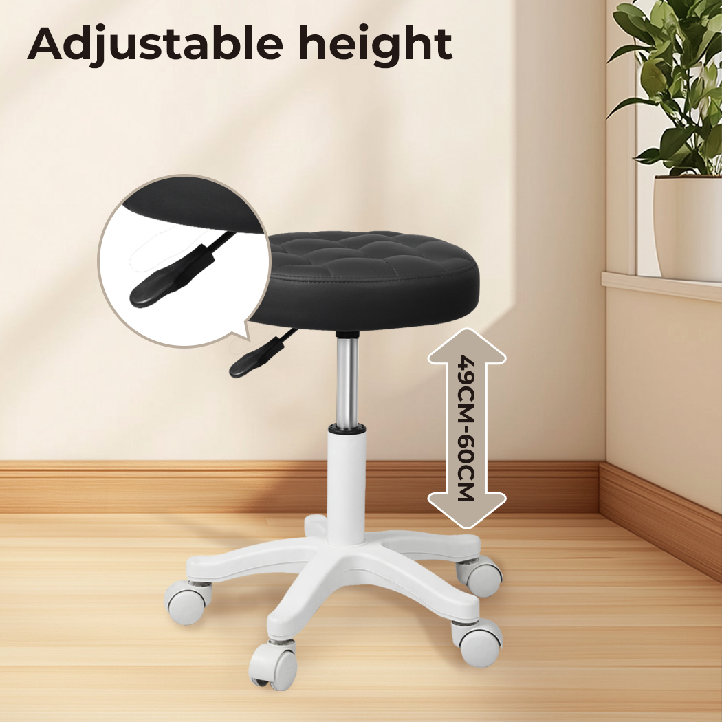 Levede Bar Stools Rolling Salon Chairs Swivel Stool Adjustable Height Work SPA - Picture 22 of 35