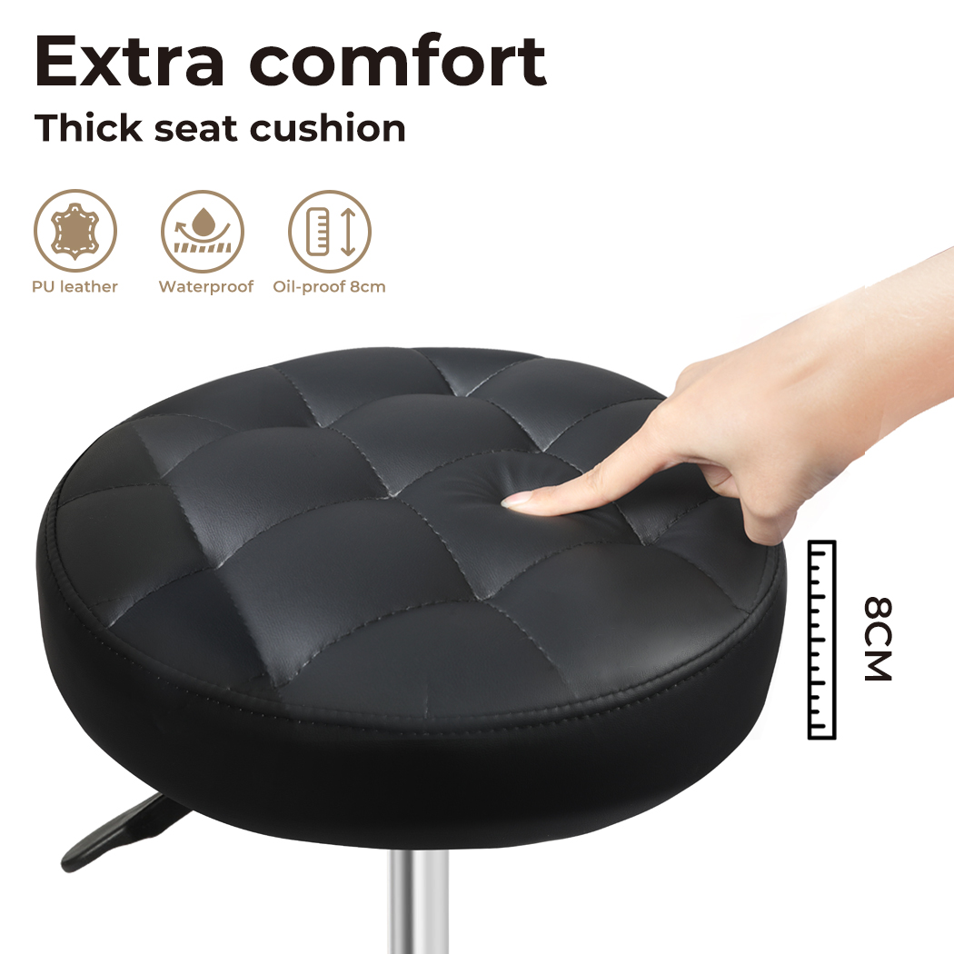 Levede Bar Stools Rolling Salon Chairs Swivel Stool Adjustable Height Work SPA - Picture 23 of 35