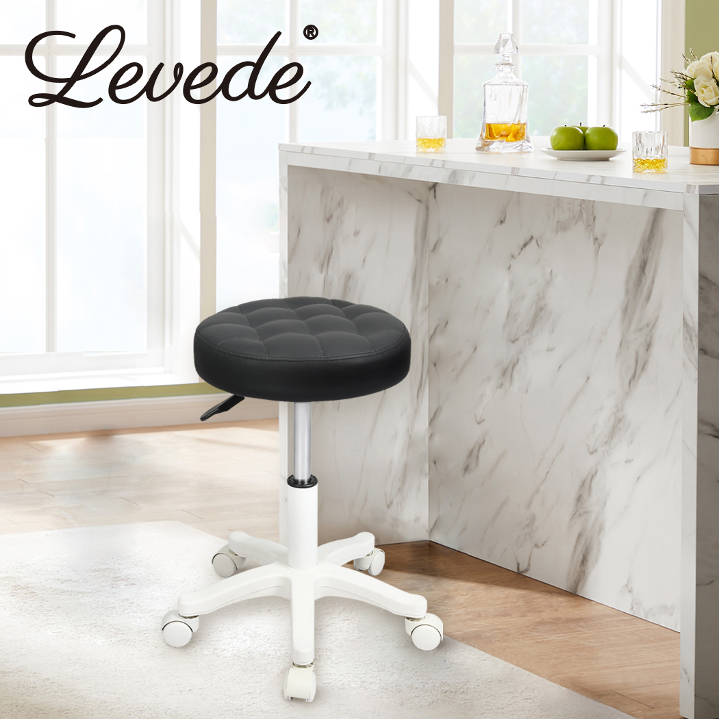 Levede Bar Stools Rolling Salon Chairs Swivel Stool Adjustable Height Work SPA - Picture 27 of 35