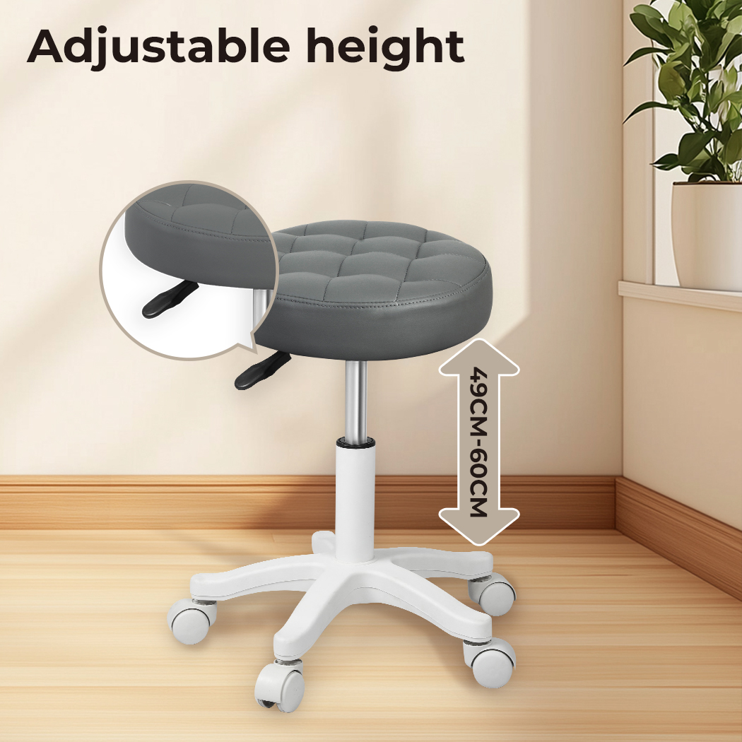 Levede Bar Stools Rolling Salon Chairs Swivel Stool Adjustable Height Work SPA - Picture 31 of 35