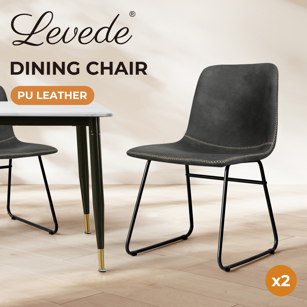 Levede 2x/4x Dining Chairs PU Velvet Upholstered Padded Seat Kitchen Lounge - Picture 129 of 168