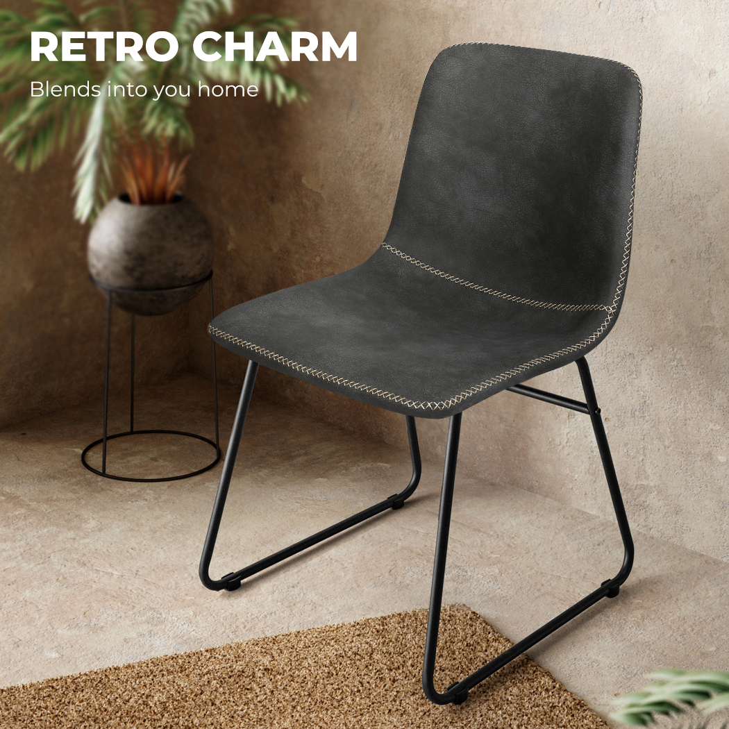 Levede 4x/2x Dining Chairs Accent Chair Kitchen Cafe PU Fabric Velvet Lounge - Picture 117 of 151