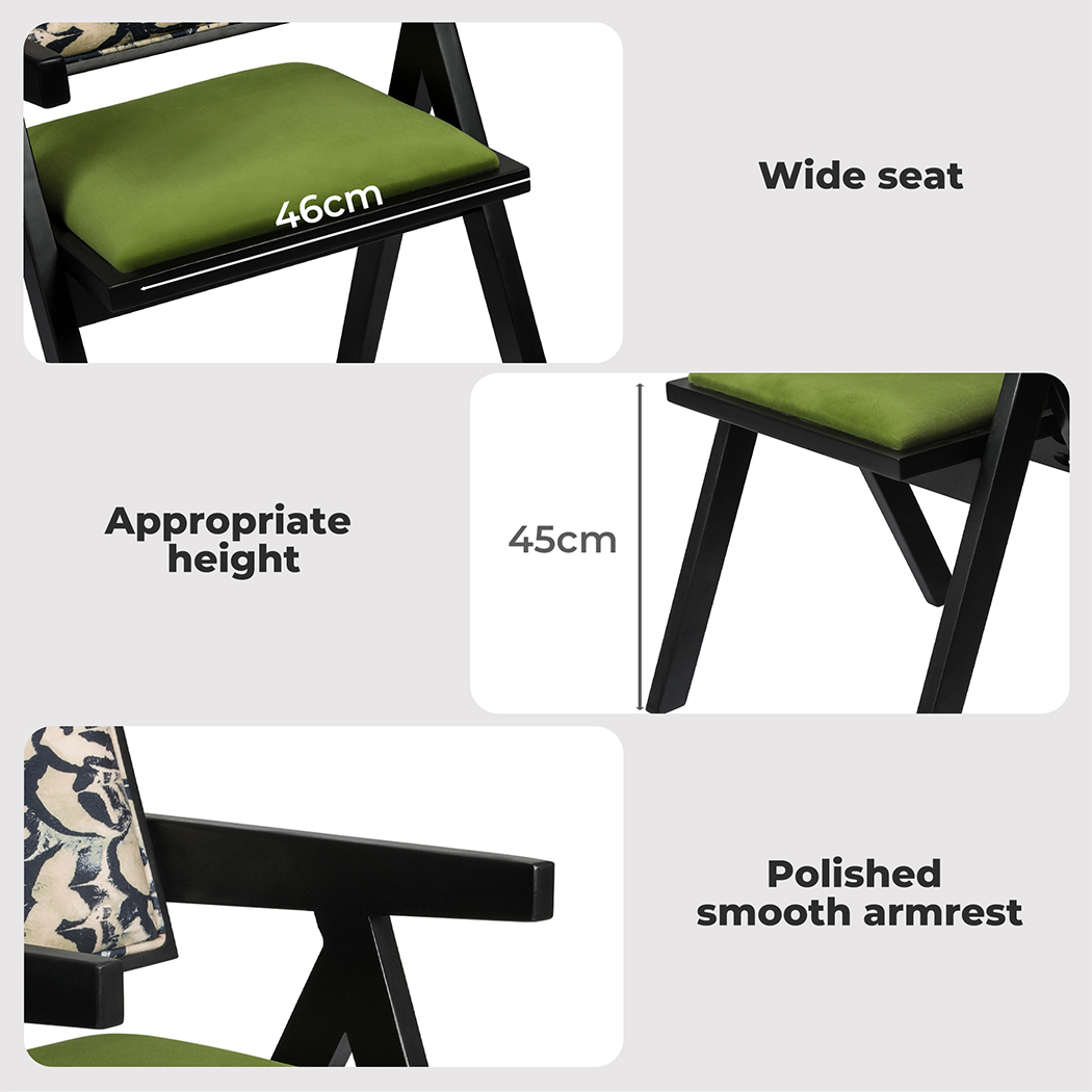 Levede Dining Chairs Solid Wood Armchair Lounge French Retro Chair Padded Cafe - Picture 19 of 33