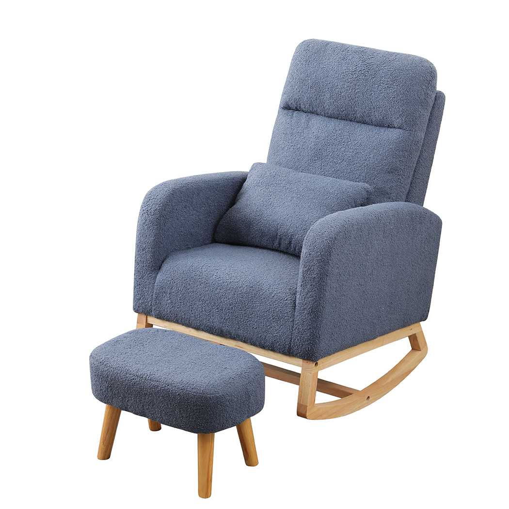 Levede Rocking Chair Nursery Cushion Armchair Accent Lounge Sofa Ottoman Bedroom - Picture 35 of 47