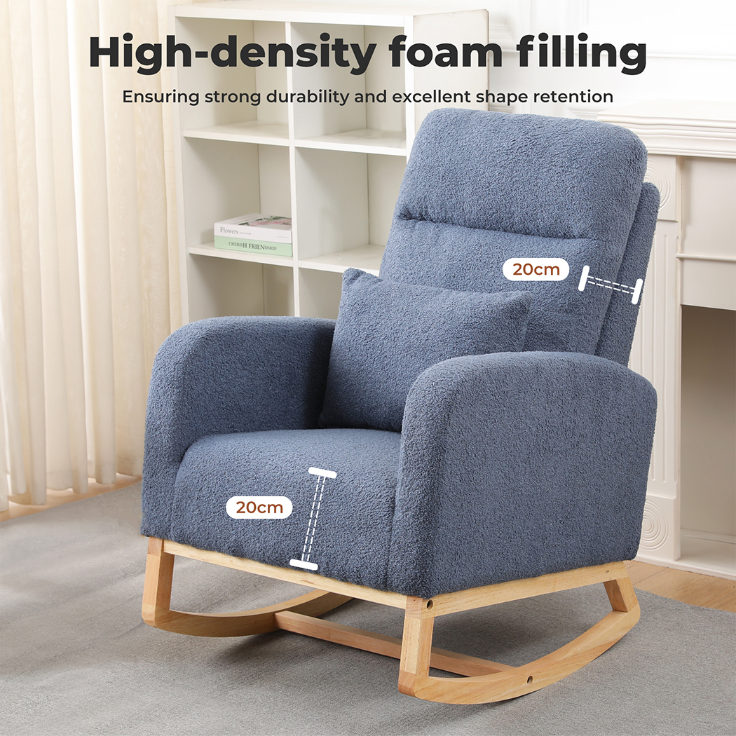 Levede Rocking Chair Nursery Cushion Armchair Accent Lounge Sofa Ottoman Bedroom - Picture 27 of 47
