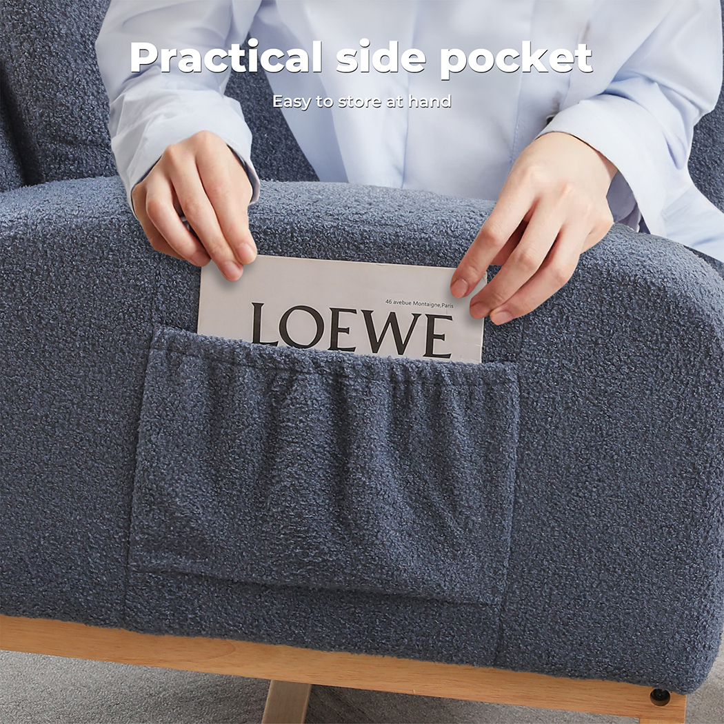 Levede Rocking Chair Nursery Cushion Armchair Accent Lounge Sofa Ottoman Bedroom - Picture 28 of 47