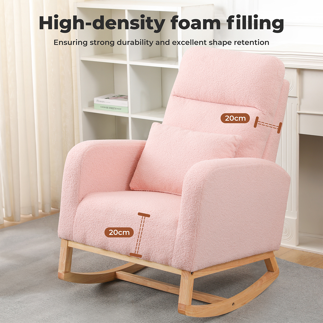 Levede Rocking Chair Nursery Cushion Armchair Accent Lounge Sofa Ottoman Bedroom - Picture 39 of 47