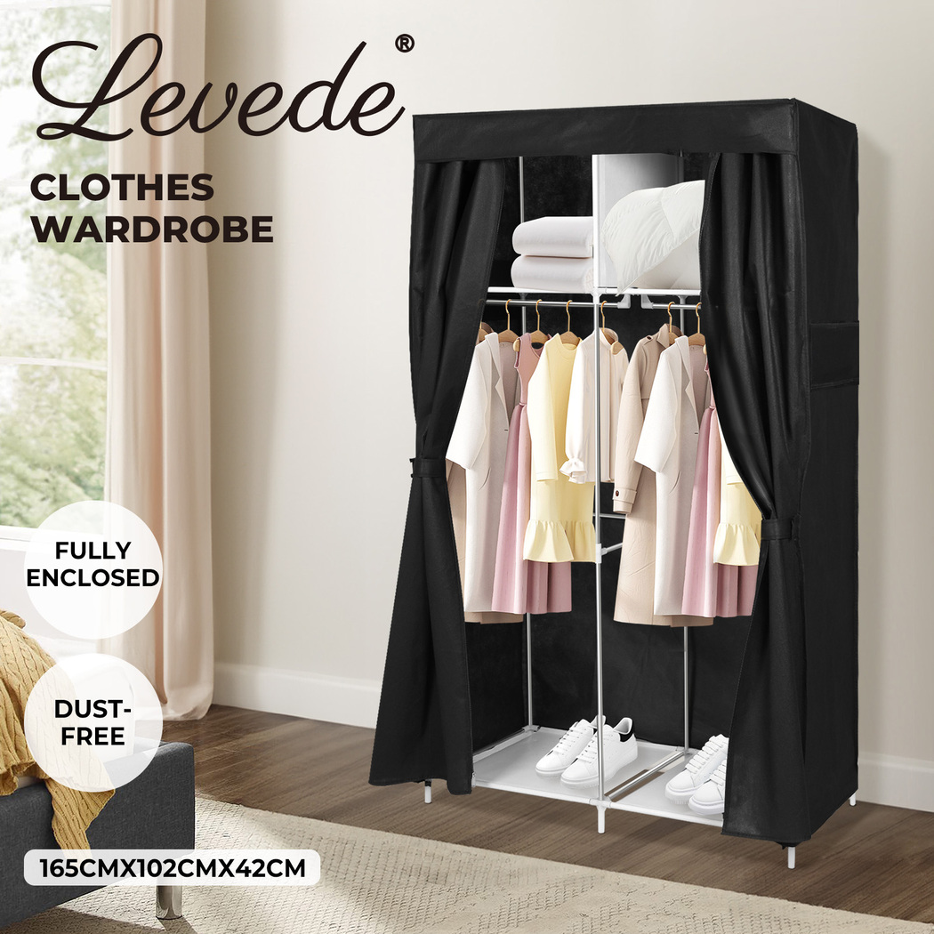 Levede Portable Clothes Closet Wardrobe Large Storage Cabinet Organiser Shelf - Picture 13 of 34