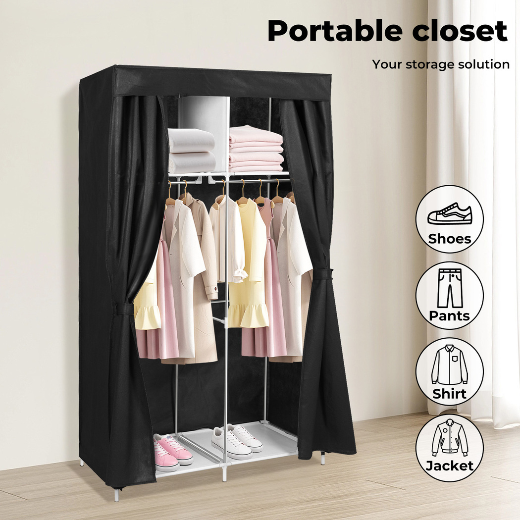 Levede Portable Clothes Closet Wardrobe Large Storage Cabinet Organiser Shelf - Picture 14 of 34