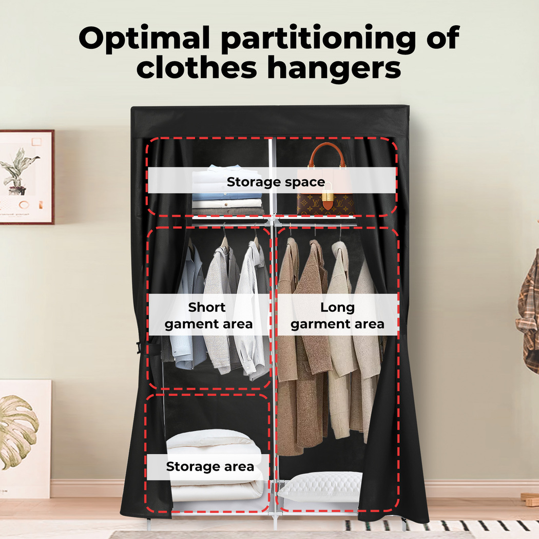 Levede Portable Clothes Closet Wardrobe Large Storage Cabinet Organiser Shelf - Picture 15 of 34