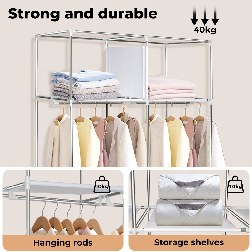 Levede Portable Clothes Closet Wardrobe Large Storage Cabinet Organiser Shelf - Picture 18 of 34