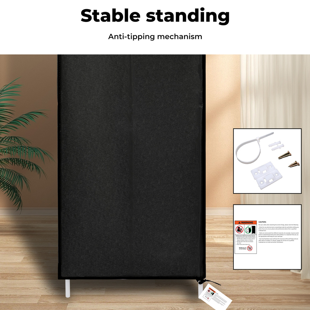 Levede Portable Clothes Closet Wardrobe Large Storage Cabinet Organiser Shelf - Picture 20 of 34