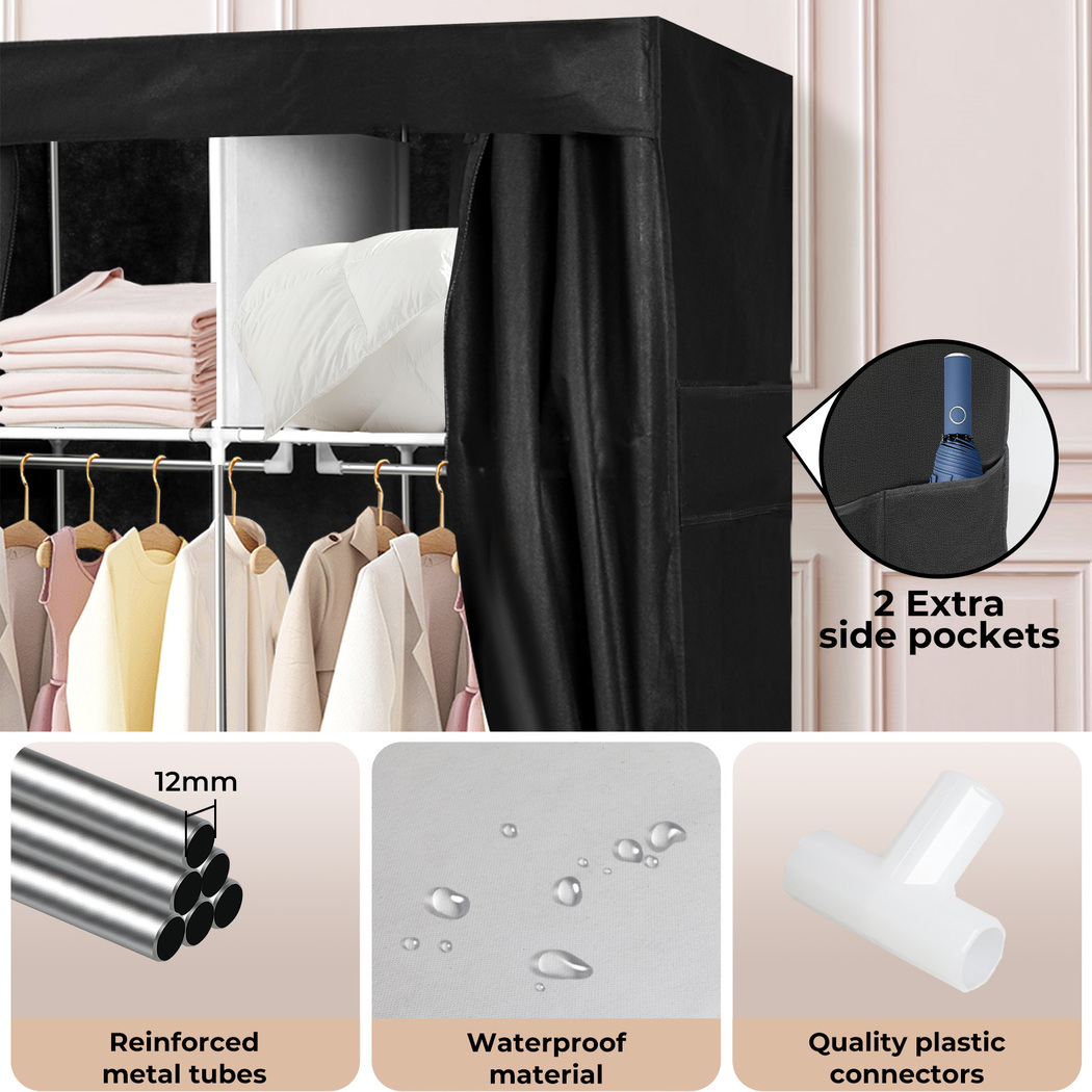 Levede Portable Clothes Closet Wardrobe Large Storage Cabinet Organiser Shelf - Picture 21 of 34