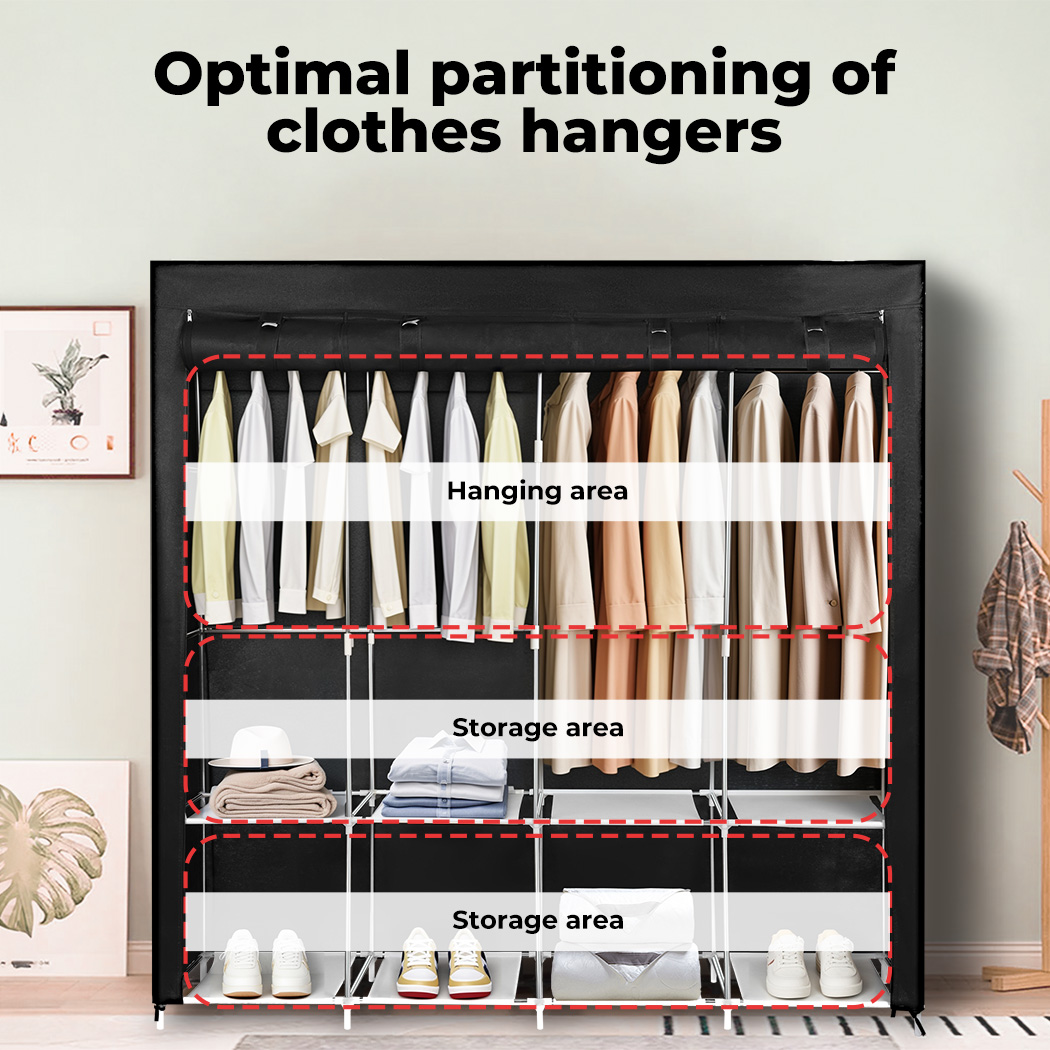 Levede Portable Clothes Closet Wardrobe Large Storage Cabinet Organiser Shelf - Picture 26 of 34