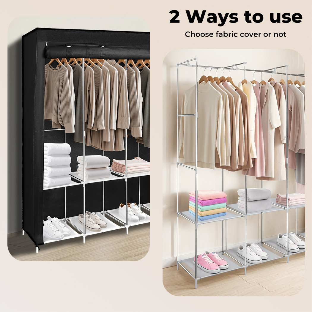 Levede Portable Clothes Closet Wardrobe Large Storage Cabinet Organiser Shelf - Picture 28 of 34