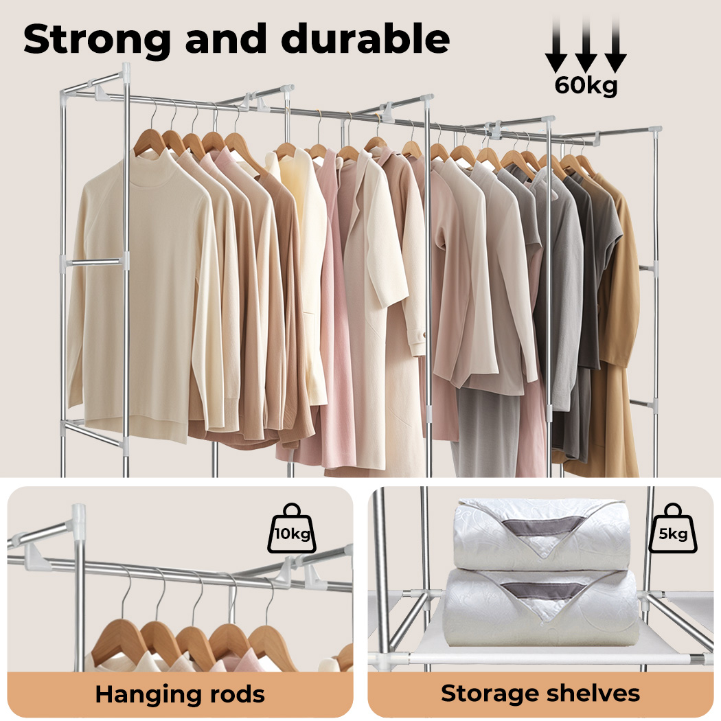 Levede Portable Clothes Closet Wardrobe Large Storage Cabinet Organiser Shelf - Picture 29 of 34