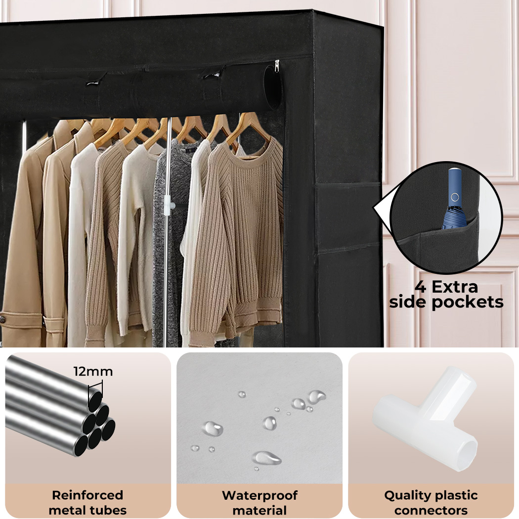 Levede Portable Clothes Closet Wardrobe Large Storage Cabinet Organiser Shelf - Picture 32 of 34