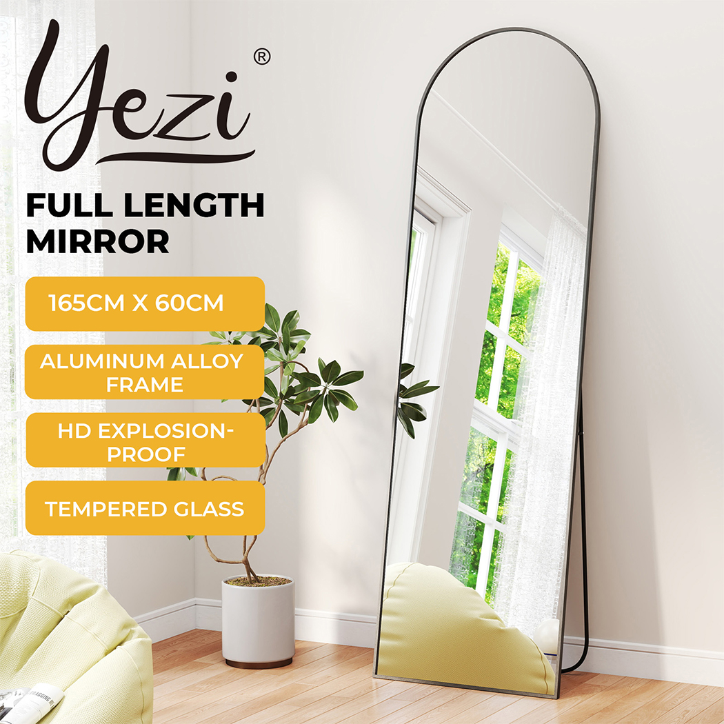 Yezi 165X60CM Full Length Mirror Floor Standing Wall Mounted Mirror Home Decor - Picture 13 of 36