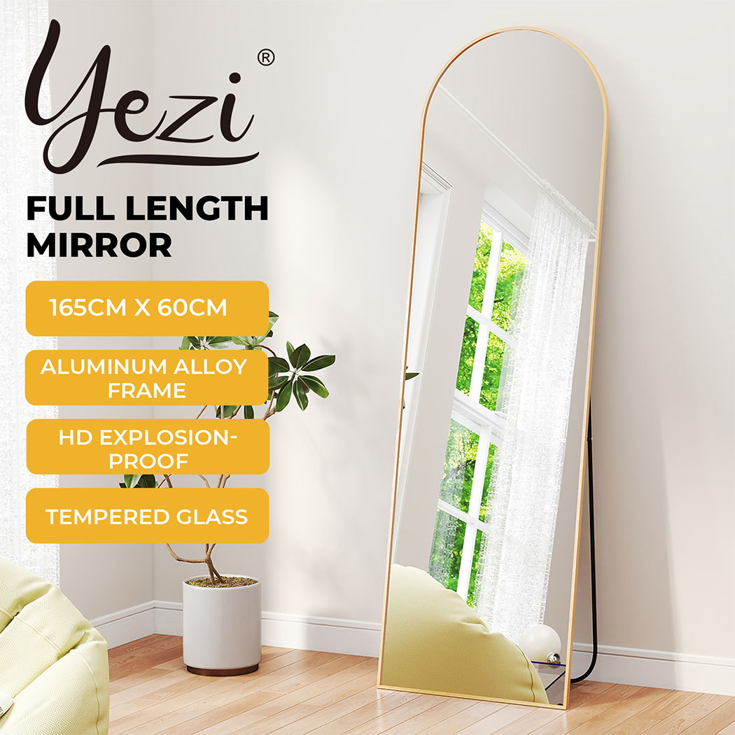 Yezi 165X60CM Full Length Mirror Floor Standing Wall Mounted Mirror Home Decor - Picture 25 of 36