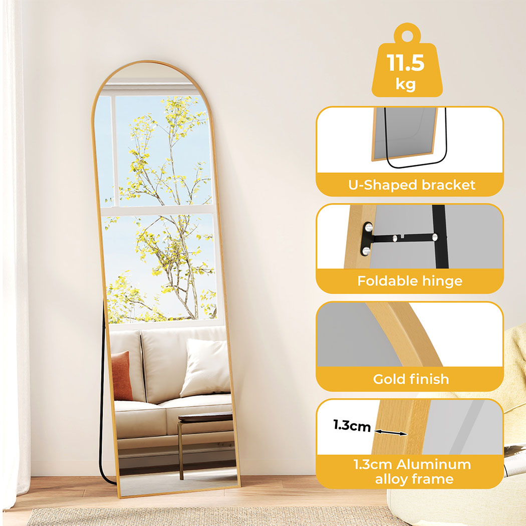Yezi 165X60CM Full Length Mirror Floor Standing Wall Mounted Mirror Home Decor - Picture 32 of 36