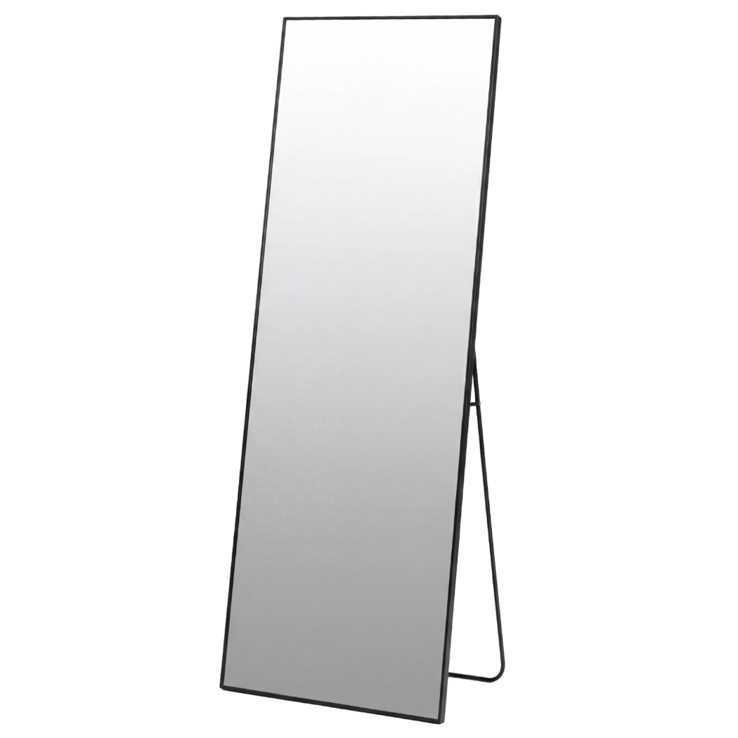 Yezi Rectangular Full Length Mirror 165x60cm Black Standing Floor Wall Leaning