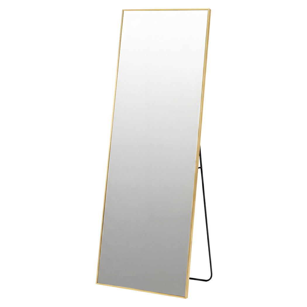 Yezi Rectangular Full Length Mirror 165x60cm Gold Standing Floor Wall Leaning