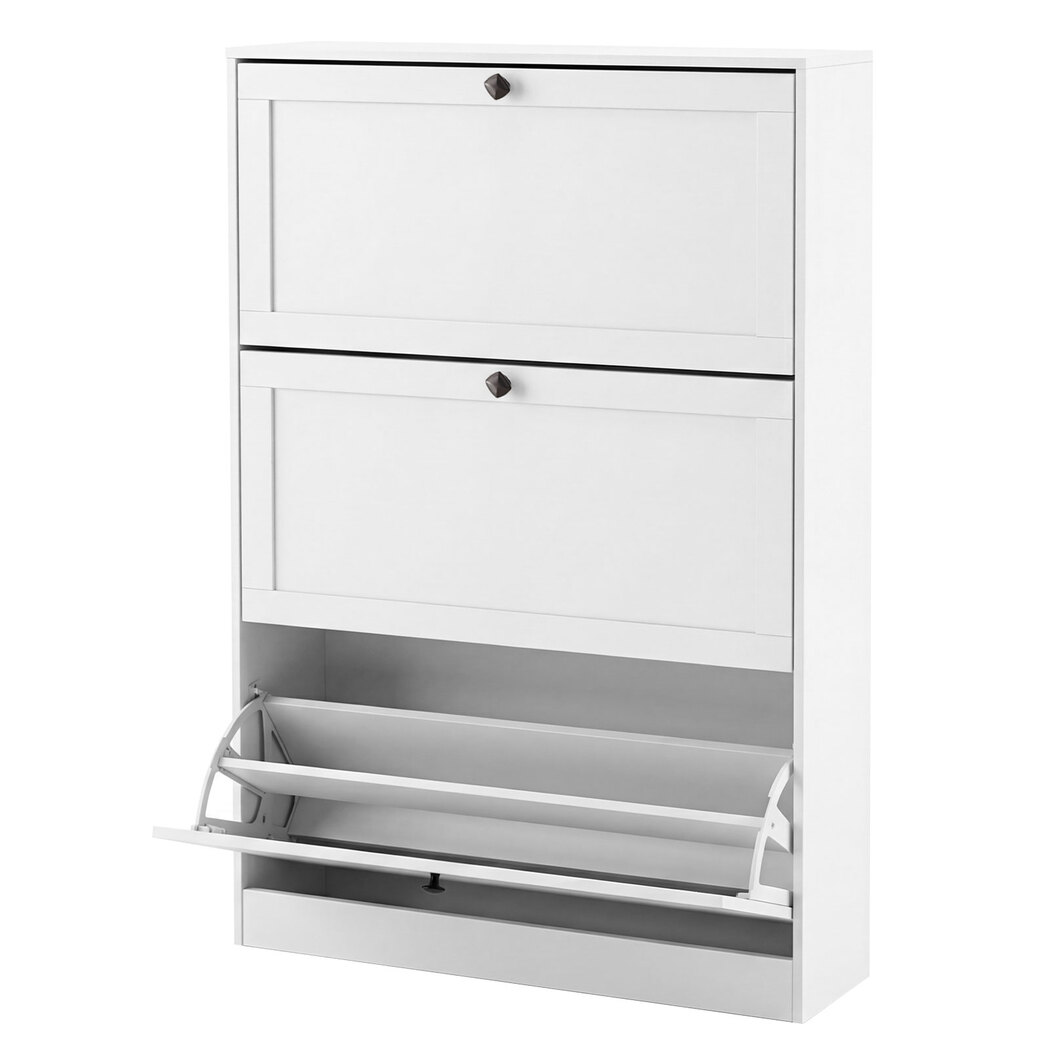 Levede Shoe Cabinet 3 Flip Drawers Adjustable Shelf Shoe Organiser Storage Rack