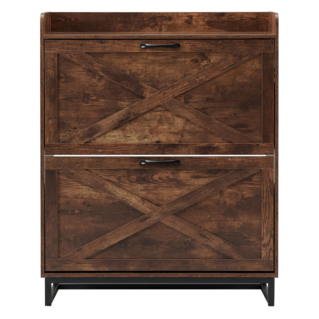 Levede Shoe Cabinet 2 Flip Drawers Storage Organiser Removable Shelf Hallway detail