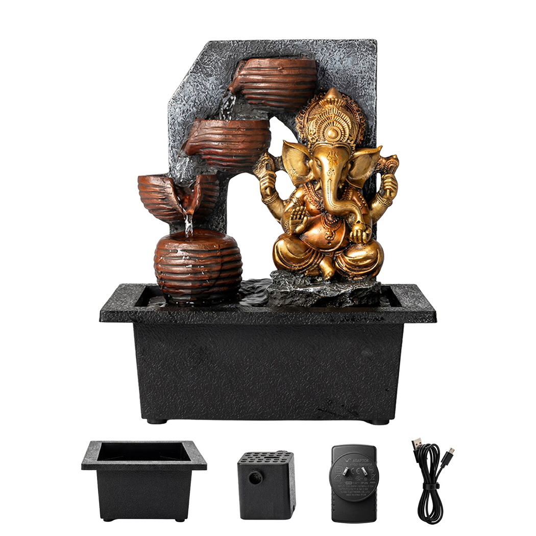 Spector Desktop Fountain LED Tabletop Zen Mini Water Fountain Office Living Room