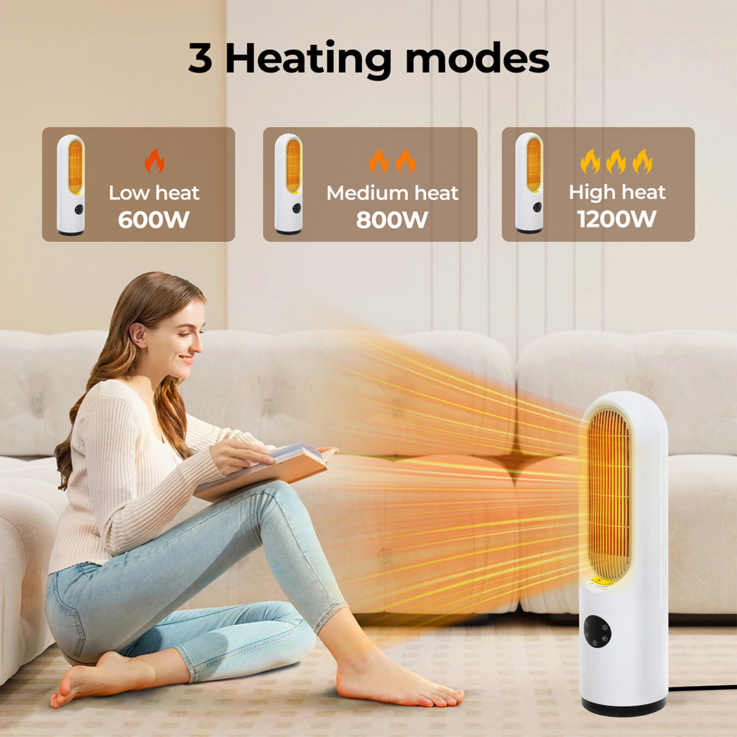 Spector Electric Heater Ceramic Tower Portable Oscillating Remote Control 1200W - Picture 16 of 36