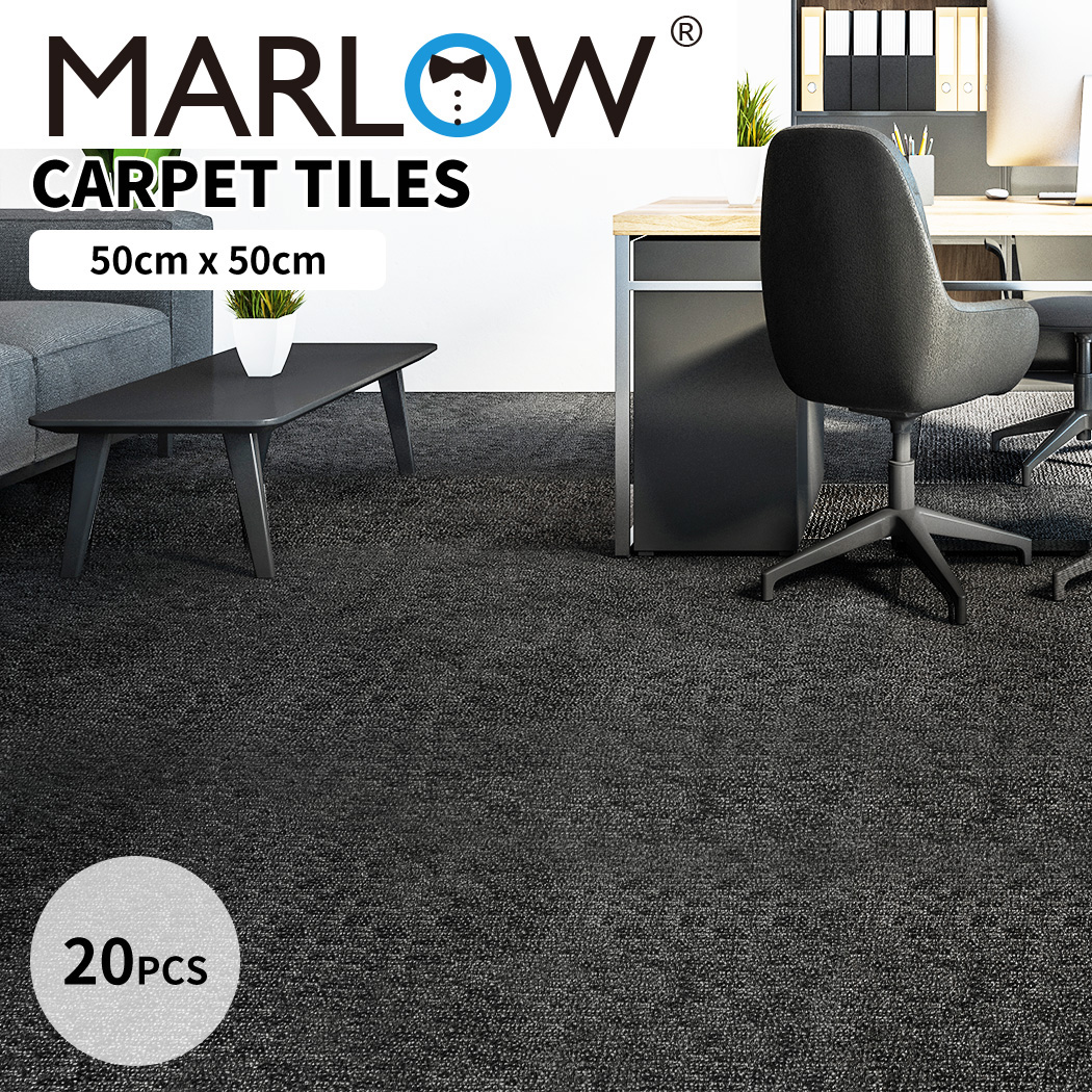 Marlow 20 Pcs Carpet Tiles 50x50cm Each Heavy Duty Commercial Office Flooring - Picture 94 of 113