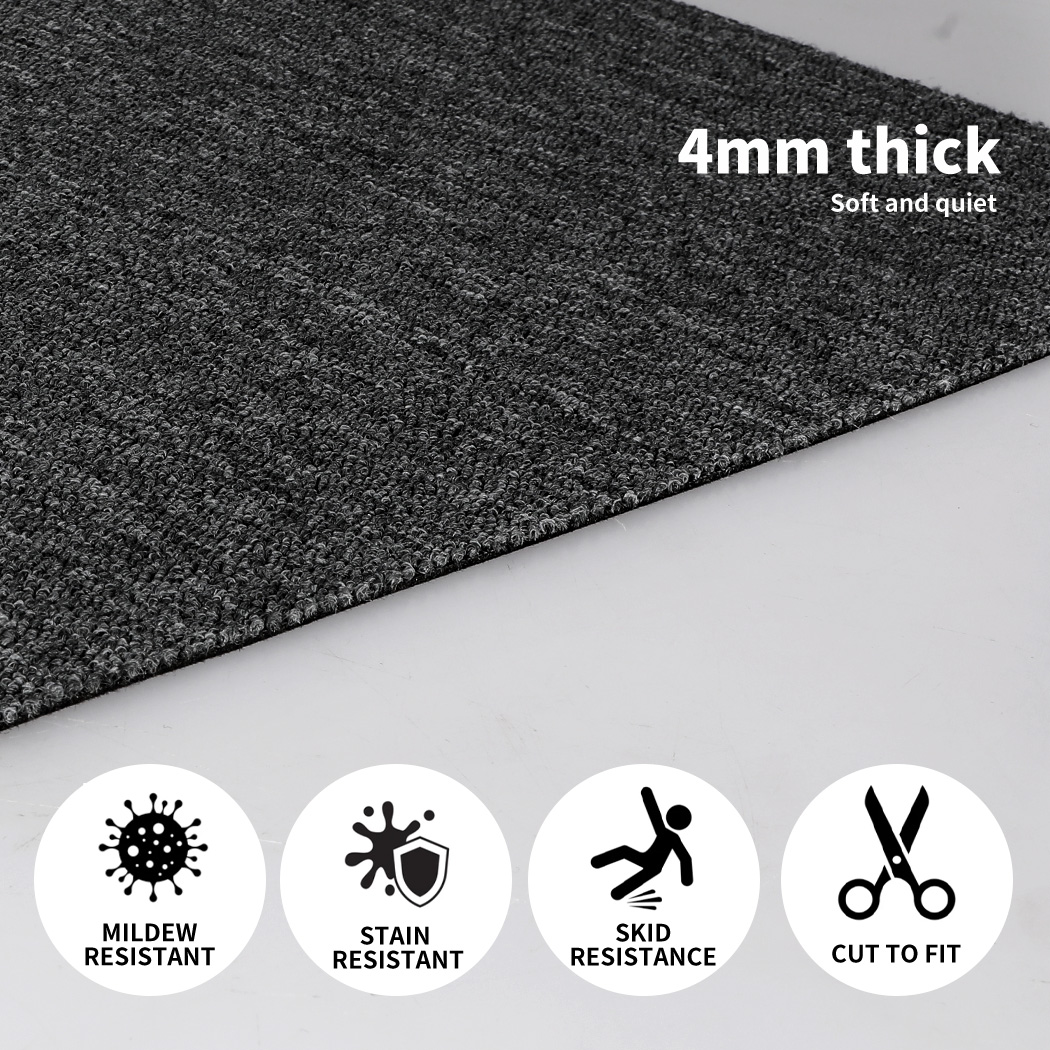 Marlow 20 Pcs Carpet Tiles 50x50cm Each Heavy Duty Commercial Office Flooring - Picture 97 of 113