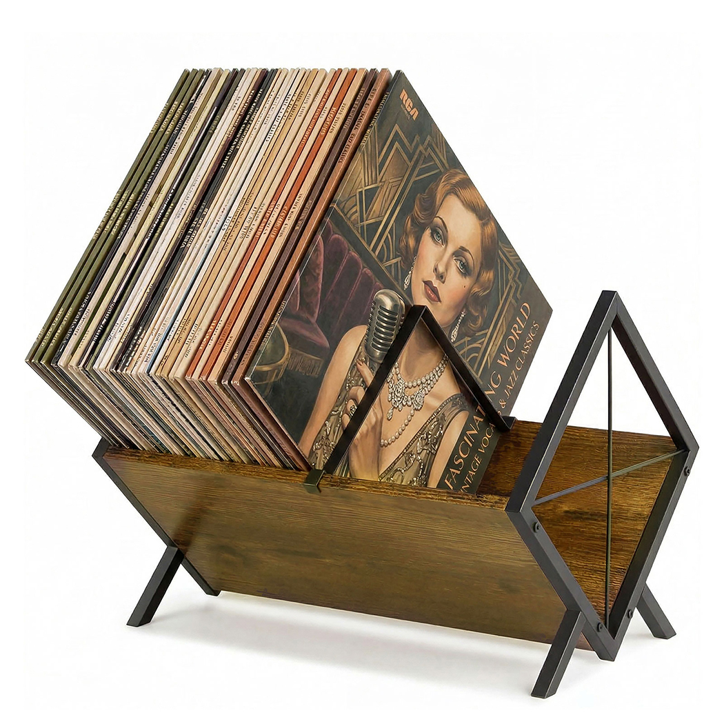 Levede Vinyl Record Storage Rack Display Shelf LP Album Books Holder Adjustable