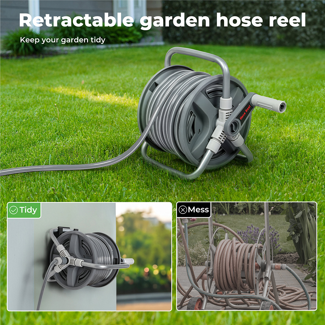 Traderight Retractable Hose Reel 1/2" X 20M/45M Garden Watering Car Washing - Picture 17 of 32