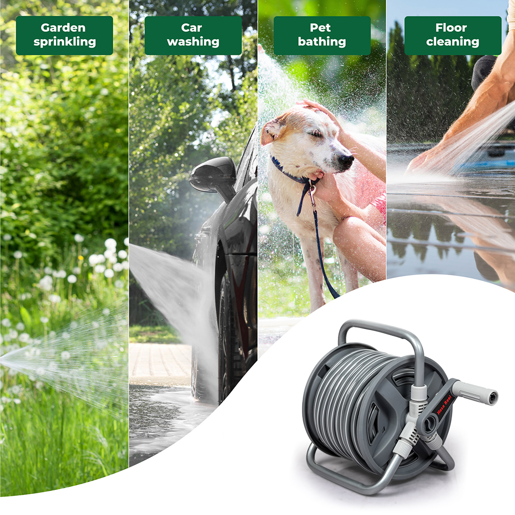 Traderight Retractable Hose Reel 1/2" X 20M/45M Garden Watering Car Washing - Picture 20 of 32