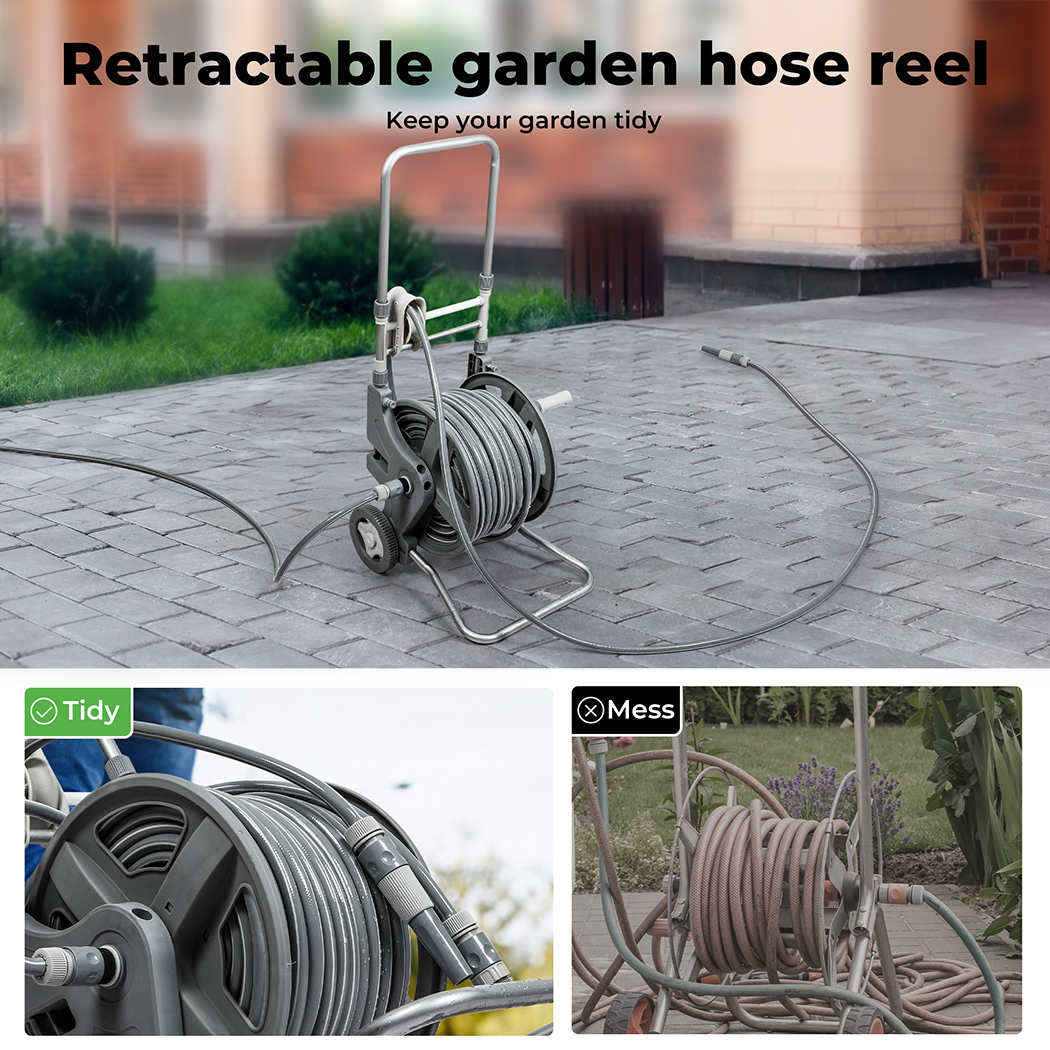 Traderight Retractable Hose Reel 1/2" X 20M/45M Garden Watering Car Washing - Picture 28 of 32