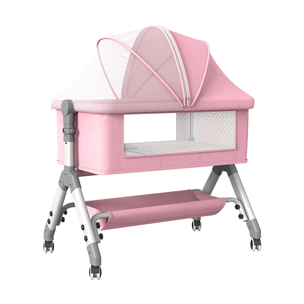 Bopeep Baby Cot Bed Crib Portable Bassinet Safety Fence Adjustable Bedside Pink - Picture 31 of 31