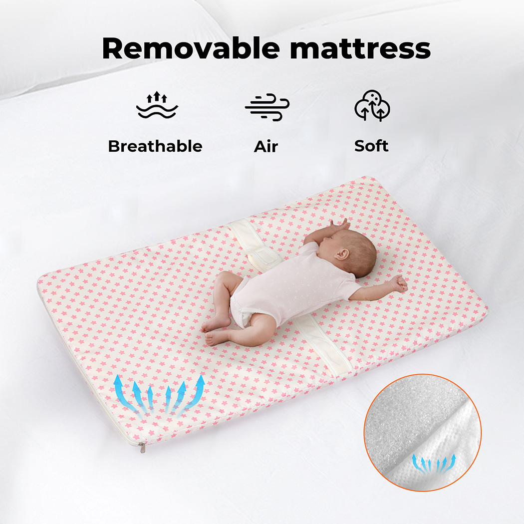 Bopeep Baby Cot Bed Crib Portable Bassinet Safety Fence Adjustable Bedside Pink - Picture 24 of 31