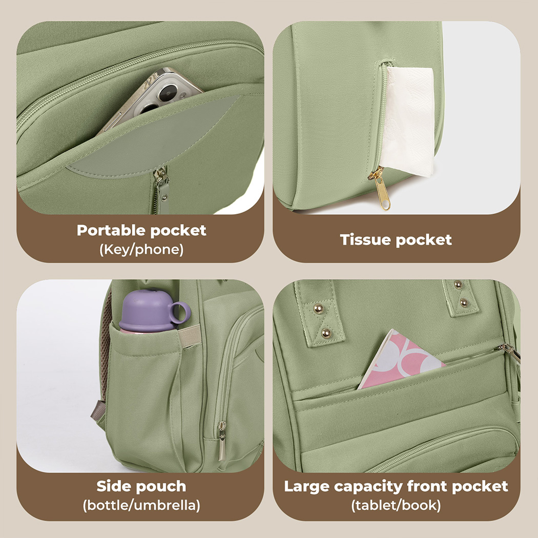 Bopeep Nappy Changing Bag Mummy Backpack Baby Diaper Bag Travel Waterproof - Picture 25 of 44