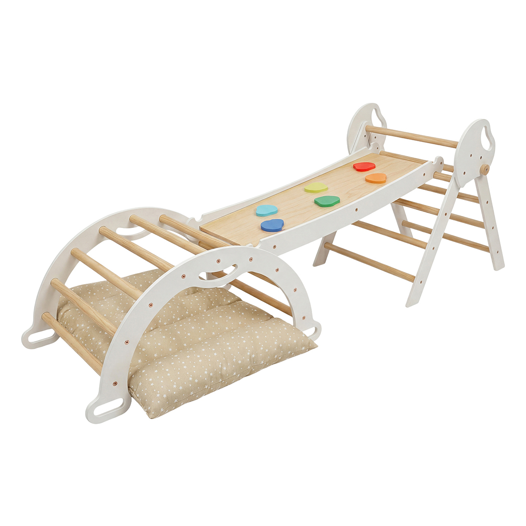 BoPeep Kids Climbing Toys Sets Toddler Toys Triangle Arch Climber Indoor White